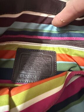 Coach Colorful Striped Interior Tote with Leather Logo Patch